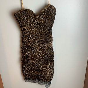 BCBG strapless cheetah dress